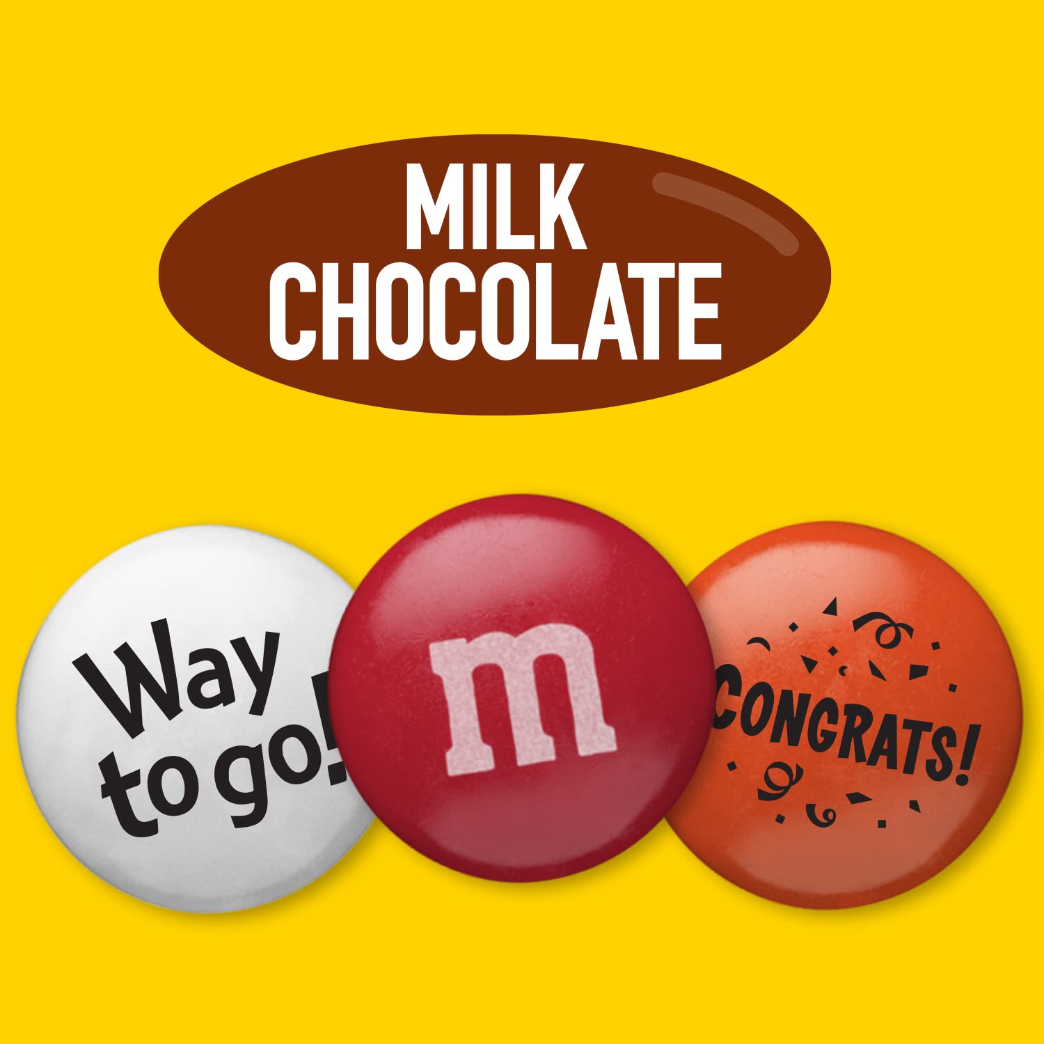 M&M'S Pre-Designed Congrats Milk Chocolate Candy - 2lbs of Bulk Candy with Congratulatory Graphics for Gifts, Parties, Employee Recognition