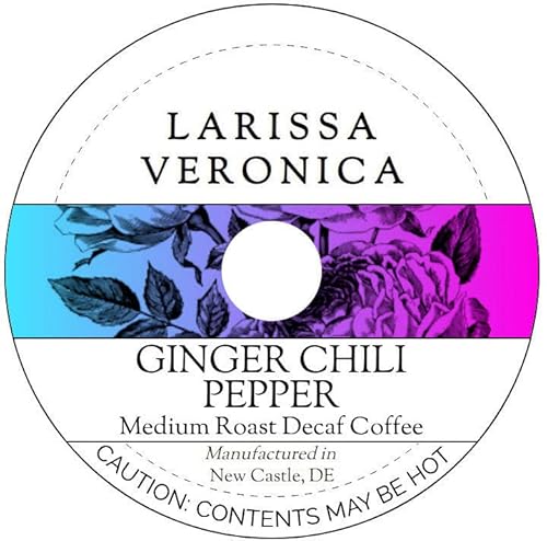 Ginger Chili Pepper Medium Roast Decaf Coffee (Single Serve K-Cup Pods) (Gourmet, Naturally Flavored, Whole Coffee Beans) (12 pods, ZIN: 578473)