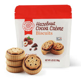 Natural Nectar Hazelnut Cocoa Crème Biscuits 6.35 oz - Sandwich Biscuits Filled with Smooth Hazelnut Cocoa Cream; Snack Cookies for Coffee Breaks