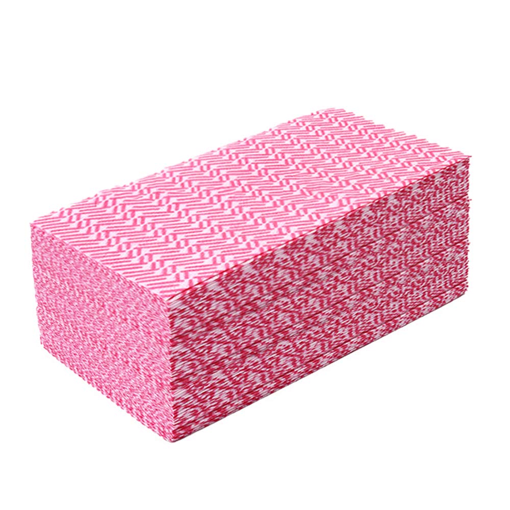 CLEAN LEADER Disposable Handi Wipes Dish cloth Dish Towels Dish Rags Towels Handy Wipes Reusable Cloths,Multi-purpose,Pink 11.8 x 20", 80 Count/Bag
