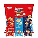 Loacker Minis Wafer Variety Pack - 30% Less Sugar - Premium Cream Filled Wafer Cookies - Mix of Hazelnut, Chocolate and Vanilla - NON-GMO