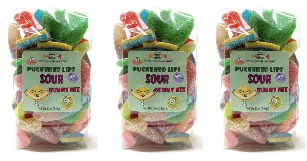 Sour Gummy Mix Collection - Total wt. 36(Oz), Include: 3 pck of Sour Gummi Mix,