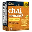 Tea India Chai Moments Ginger Turmeric Chai Tea Instant Latte Mix Flavorful Blend Of Premium Black Tea, Cardamom & Natural Ingredients Traditional