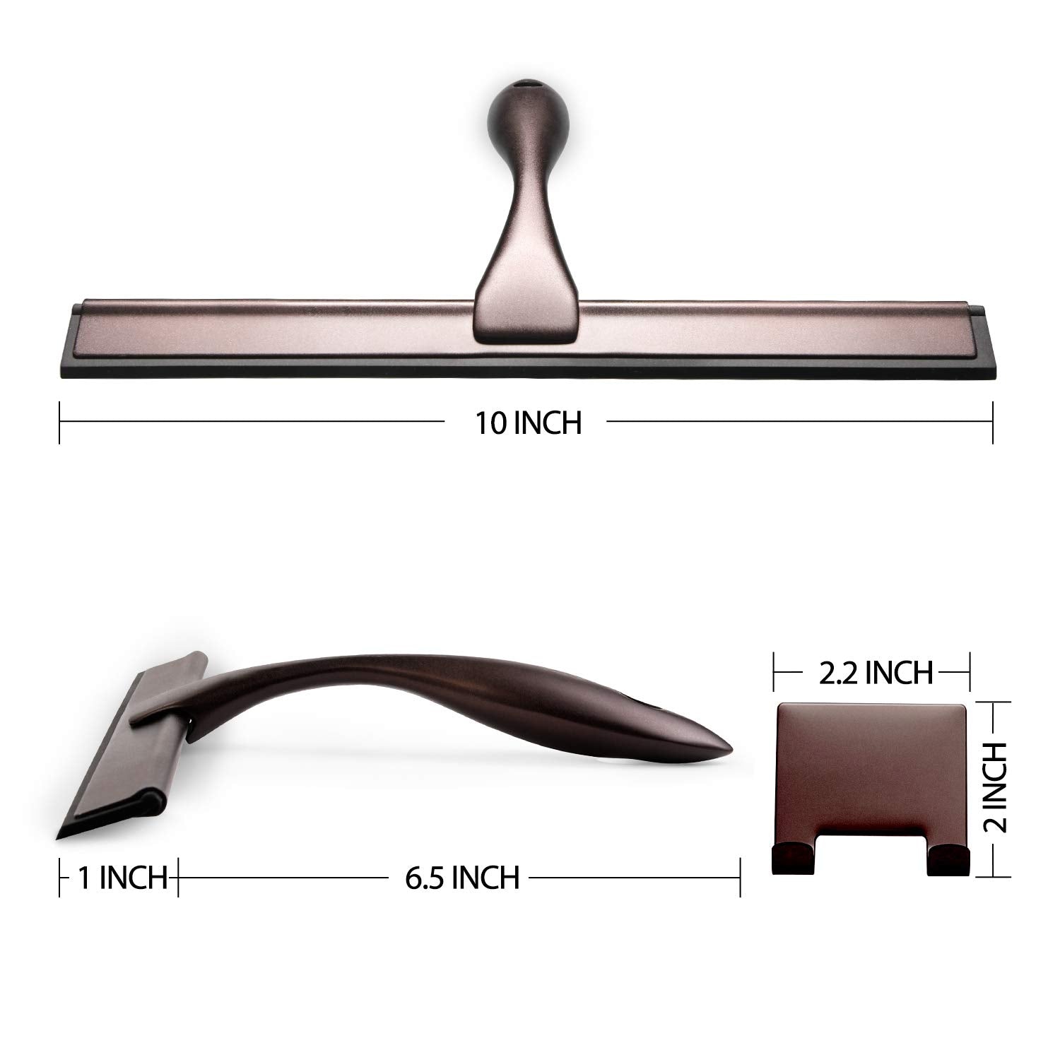 Hiware All-Purpose Shower Squeegee for Shower Doors, Bathroom, Window and Car Glass - Bronze, Stainless Steel, 10 Inches