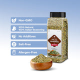 Dependable Food Italian Seasoning - 4 oz. Resealable Pouch - Non-GMO, Natural, No Additives, No Salt, Allergen-Free, Kosher