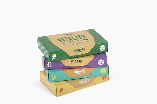 Sheets Laundry Club Dryer Sheets Free & Clear, 3-Pack, Unscented Fabric Softener, Hypoallergenic, Static & Wrinkle Reduction