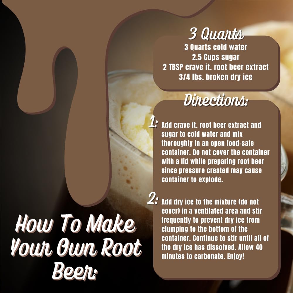Crave It 4 Ounce Root Beer Extract - Easiest Homemade Root Beer, Makes 4 Gallons - 2 Pack