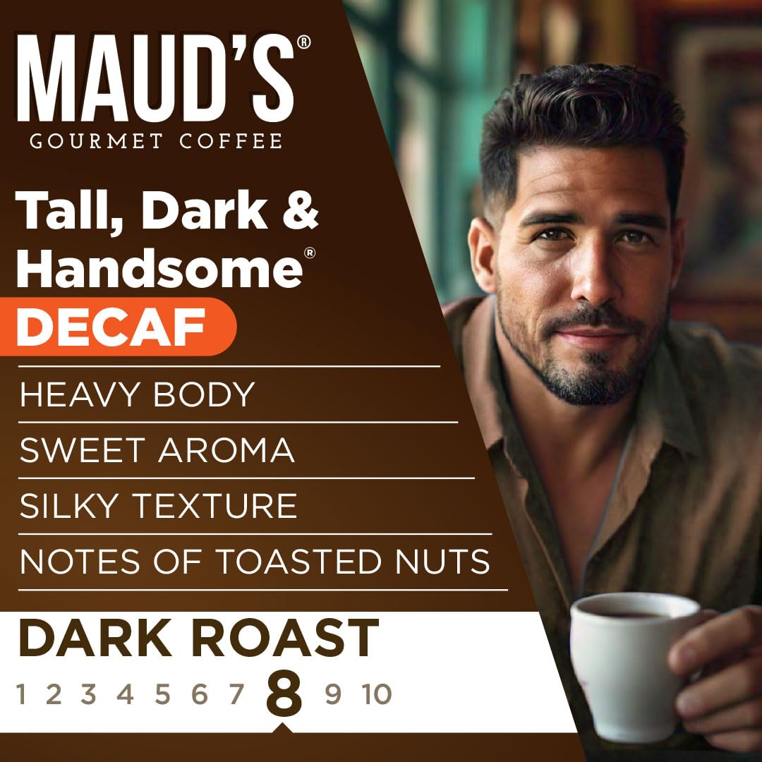 Maud's Decaf Dark Roast Coffee Pods, 100 ct, Decaffeinated Single Serve Pods - 100% Arabica, Compatible with Keurig K Cups Maker