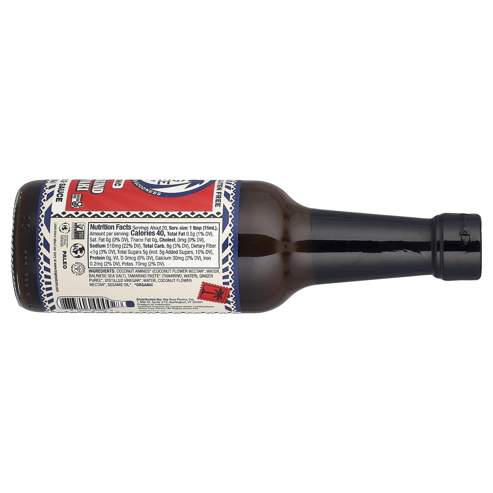 Big Tree Farms Organic Coco Aminos - Liquid Coconut Aminos, Soy-Free Sauce, Low Sodium, Soy Alternative, Gluten Free, Kosher, Marinade & Sauce