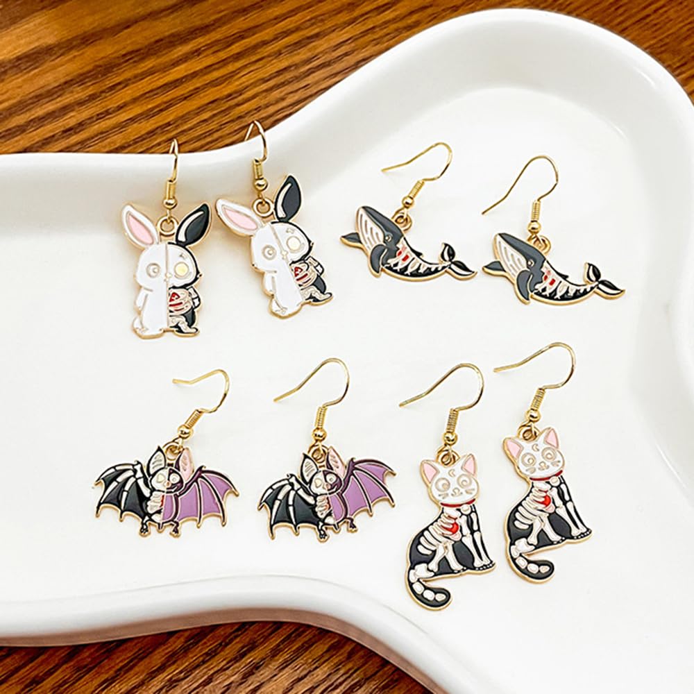 1 pair Rabbit, bat, cat, shark animal earrings (cat earrings)