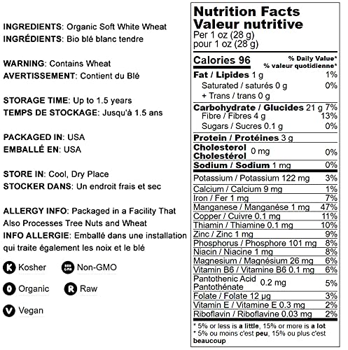 Food to Live Organic Whole Wheat Pastry Flour, 12 Ounces - Non-GMO, Finely Ground, Unbleached, Unbromated, Vegan, Kosher, All Natural, No
