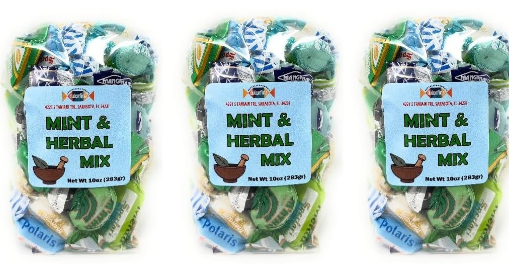 Mint & Herbal Candy Collection - Total wt. 30(Oz), Include: 3 pck of Mints & Herbs Candy Mix,