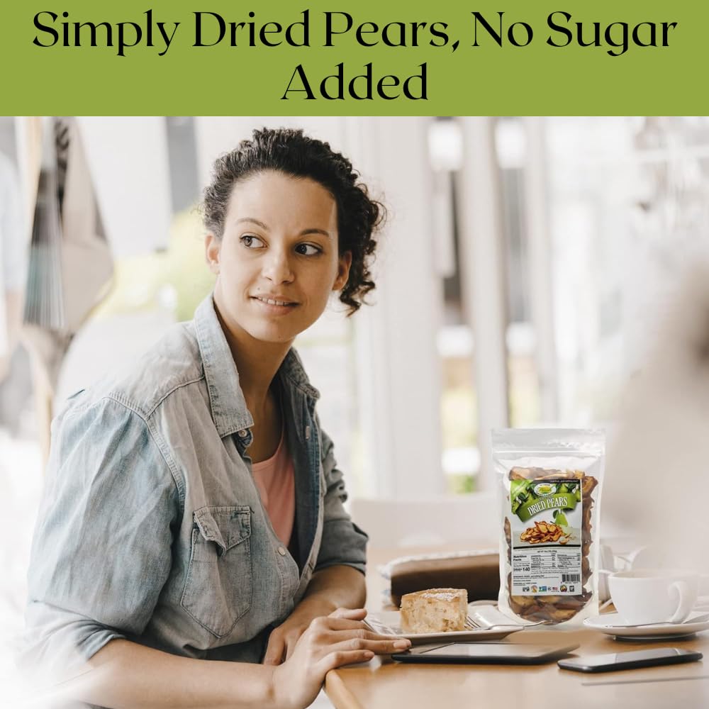 Sunrise Fresh Dried Fruit Company Unsweetened No Sugar Added No Preservative No Sulfur Dried California Pears, 1 lb Resealable Bag