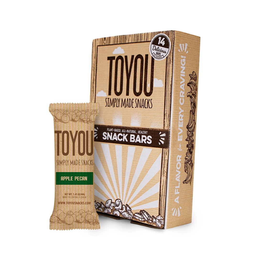 ToYou Gluten Free Vegan Apple Pecan Snack Bars, 6 Count, 6 Ounce