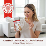 Natural Nectar Chocolate Hazelnut Filled Cookie Rolls 8.82 oz - Delicate Wafer Rolls Filled with Chocolate Hazelnut Crème; Crisp Snack for Parties