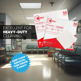 Mwipes Lint Free Cloth - 16" x 16" 50 Pack, Highly Absorbent Disposable Microfiber Cleaning Cloths for Industrial, Staining, Cast Iron, Woodworking