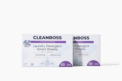 Clean Boss Laundry Detergent Sheets Smart - 60 Sheets - Liquidless Soap Fresh and Clean