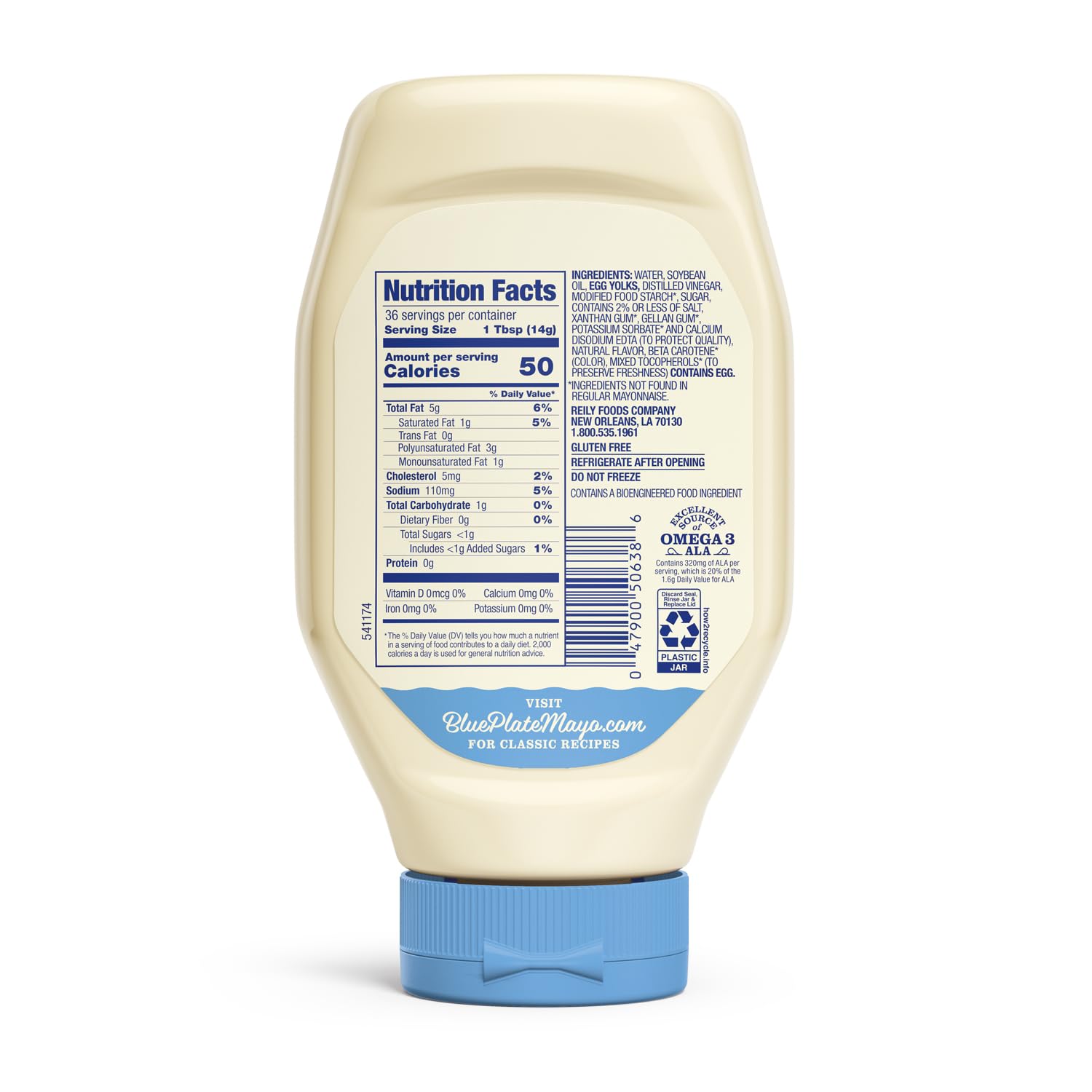 Blue Plate Light Mayonnaise, 18 Fl Oz Squeeze Bottle (Pack of 6)