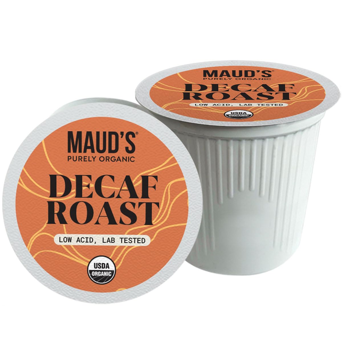 Maud's Purely Organic Low Acid Decaf Medium Roast Coffee Pods - Swiss Water Processed - 16ct | Lab Tested for Mold, Mycotoxins, Heavy Metals