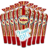 Gourmet Popcorn - 12 Zebra Corn Mini Cones - Small Storage Space Friendly & Great Stocking Stuffers! 32.4oz total and Exclusive Inspirational Sticker!