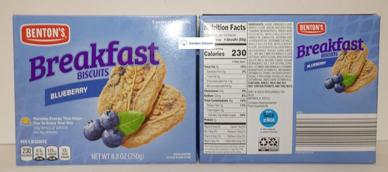 Benton's Breakfast 5 Packs of 4 Biscuits Blueberry, 8.8oz 250g (Two Boxes)