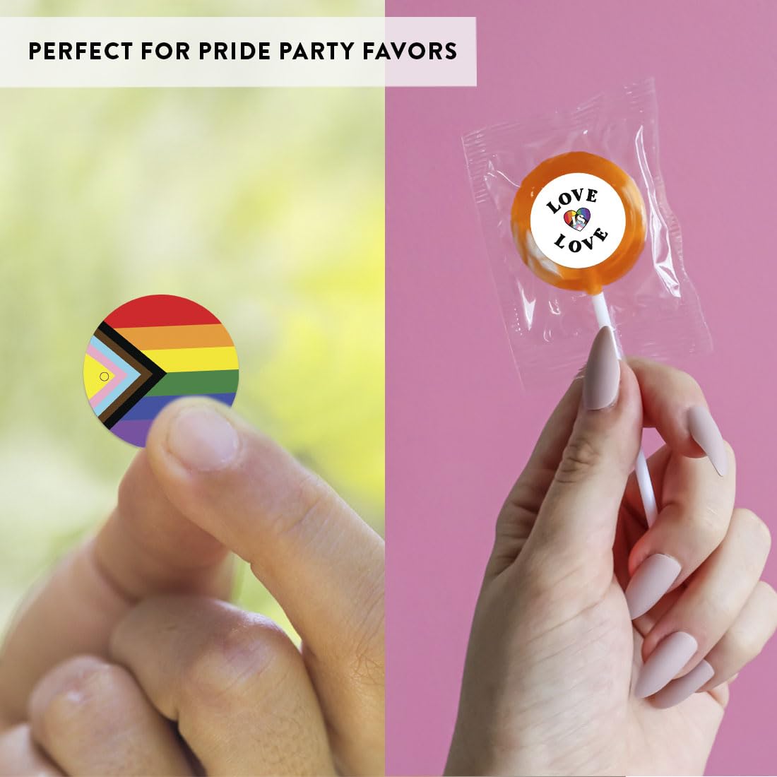 Andaz Press Assorted 216 Pride Party Favors Intersex Progress Pride Bulk Chocolate Drop Labels Pride Decorations Trans Pride Merch LGBTQ Pride Party
