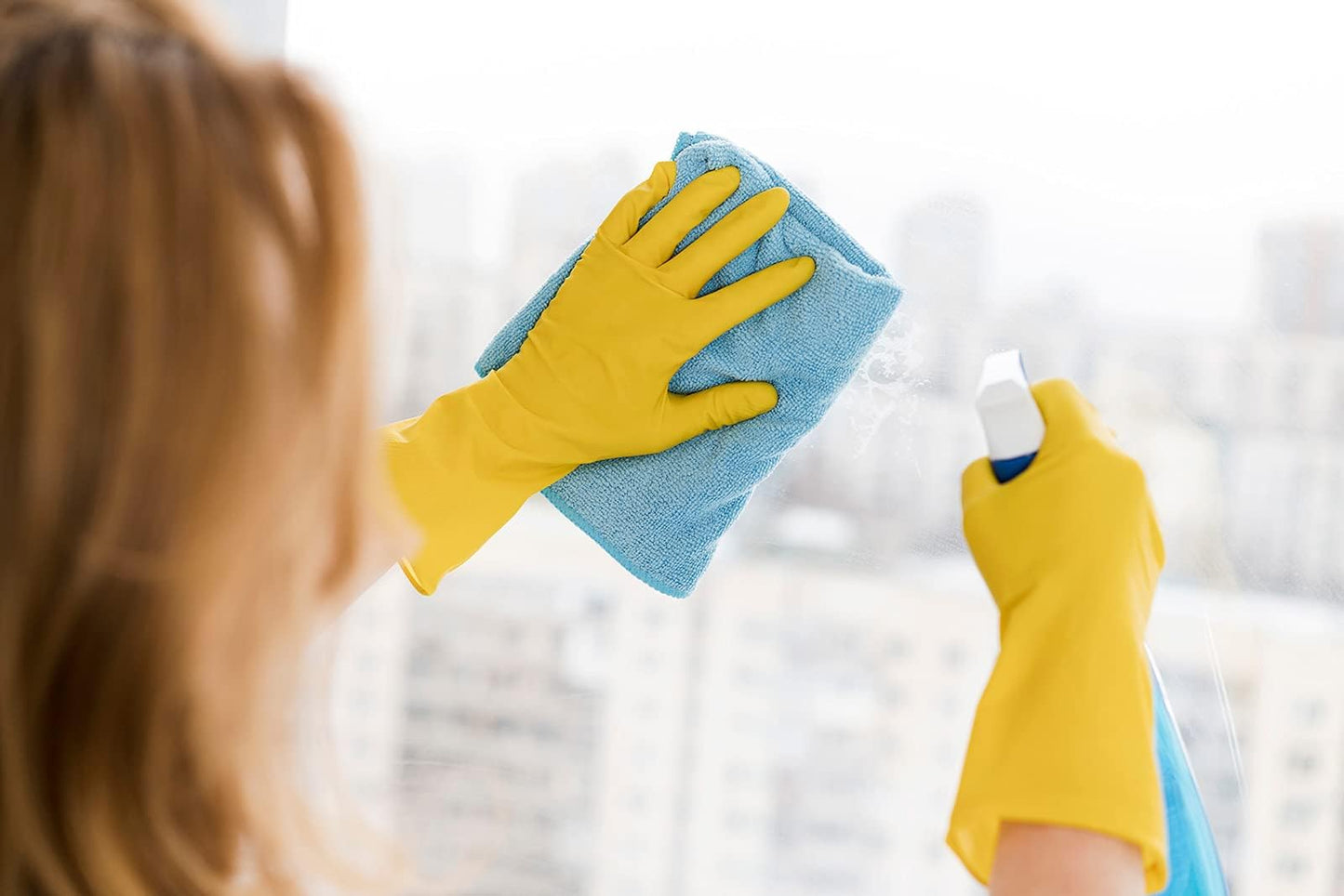 SteadMax 1 Pair Cleaning Gloves, Reusable Natural Rubber Dish Gloves, Waterproof Latex Non-Slip Dishwashing Gloves for Kitchen and Household (X-Large