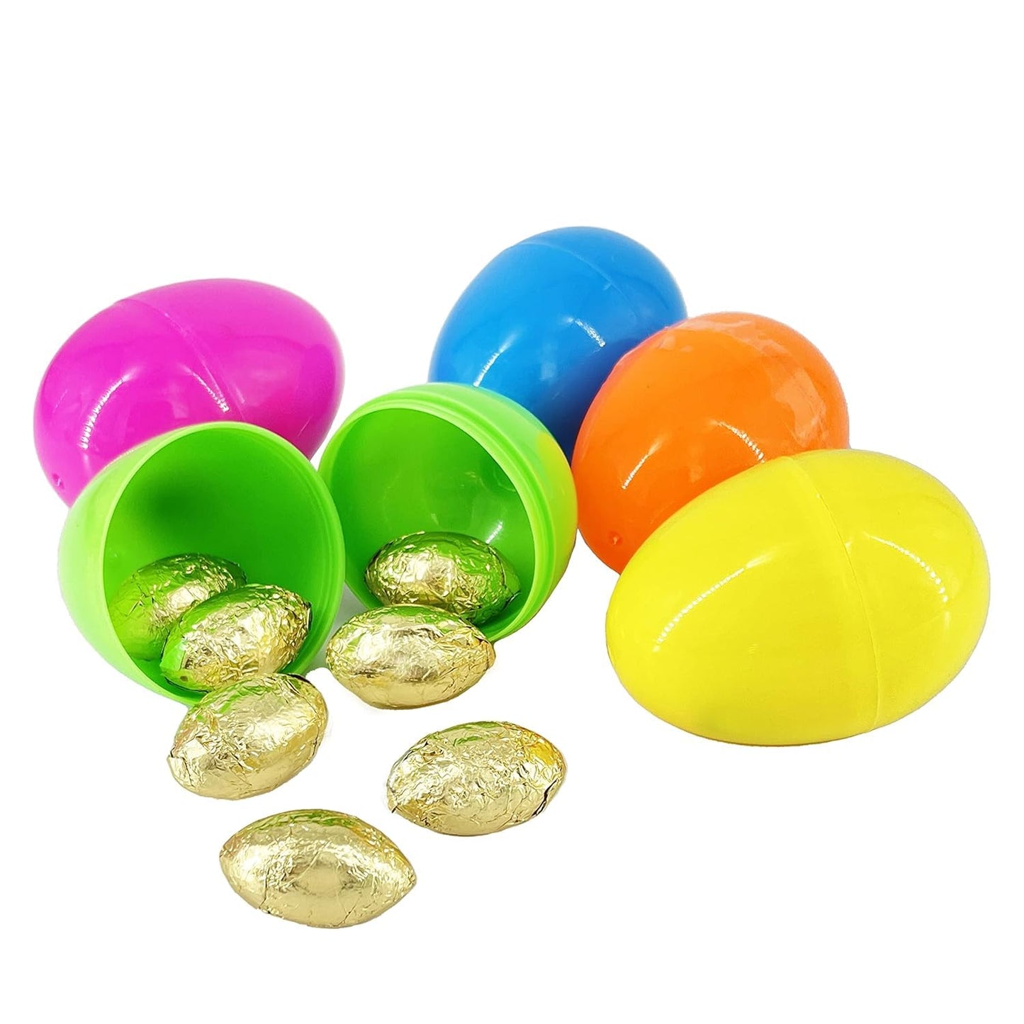 10 Pounds Easter Belgian Milk Chocolate Golden Eggs - Gold Foil Wrapped Chocolate Eggs for Easter Baskets and Hunts - Kosher Certified Dairy - Approx