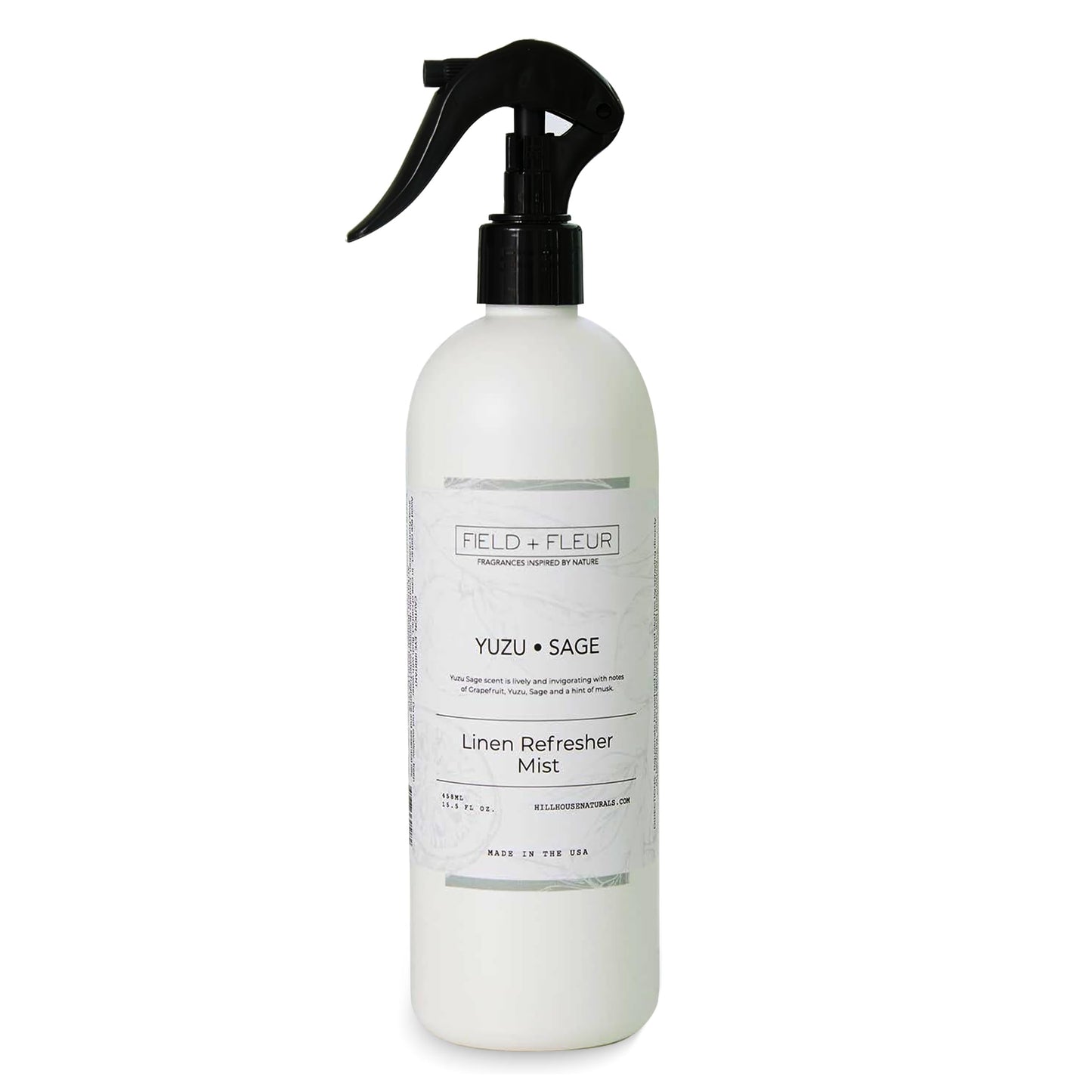 Field + Fleur - Linen Refresher Mist - Aromatic Spray for Fabrics - Refresh Bedding, Curtains & More - Notes of Grapefruit, Yuzu, Sage & Musk - Made