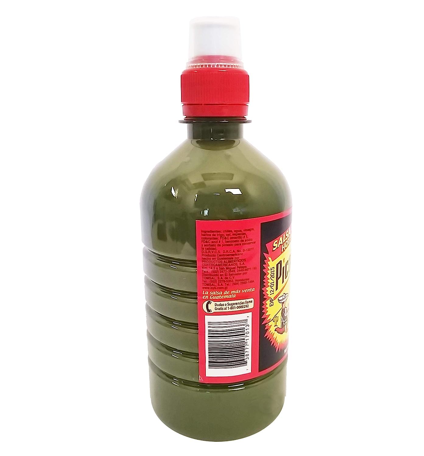 PICAMAS - Green Jumbo Hot Sauce Salsa Brava Picante 16oz Bottles (Pack of 2)