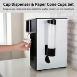600PCS Snow Cone Cups with 1 Thicken Disposable Cup Dispenser, 4 oz Paper Cone Cups, Pull-Type Wall Mount Cup Holder for Water Coolers,Ice
