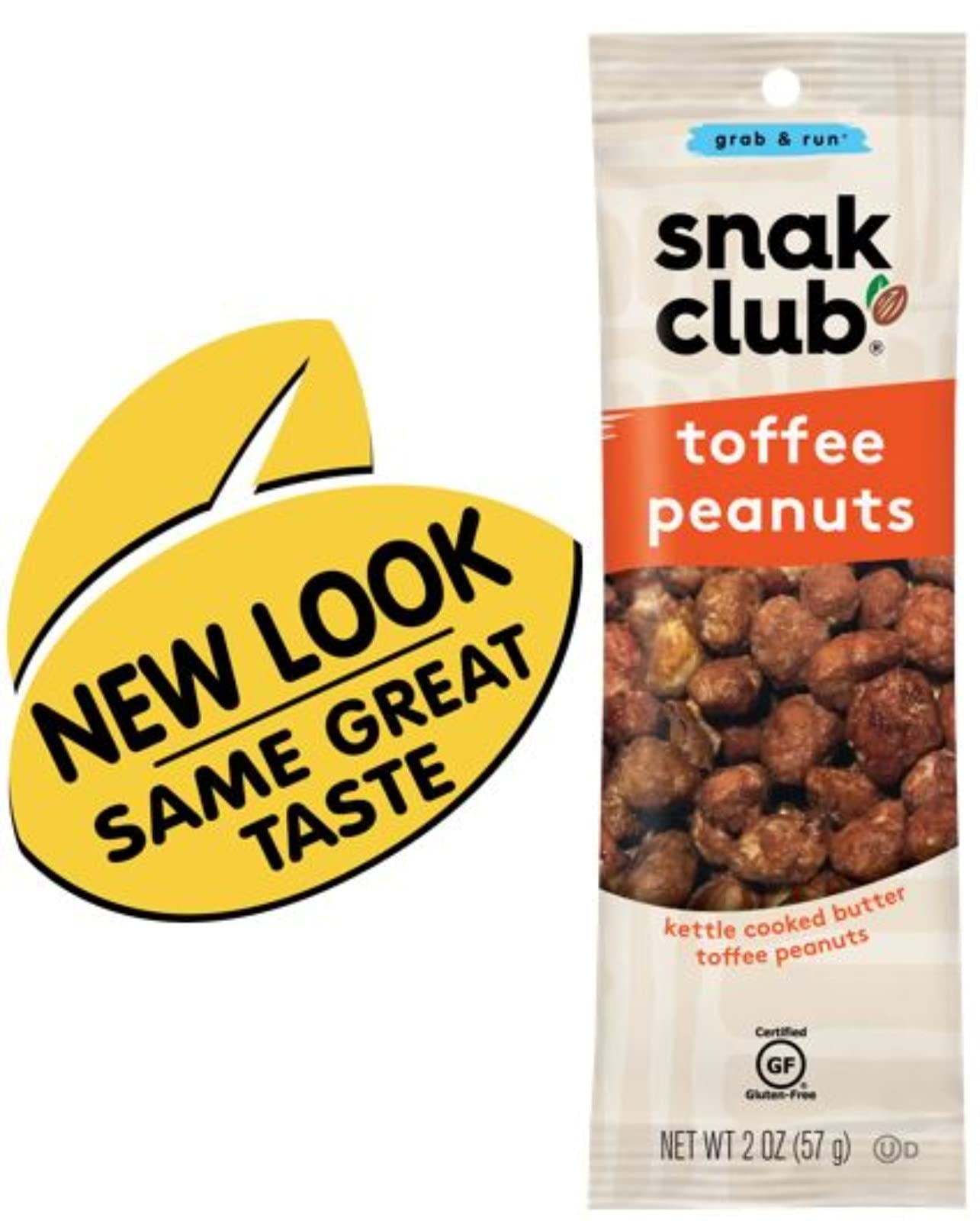 Snak Club Toffee Peanuts, 2 Ounce (Pack of 12)