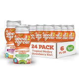 good2grow Strawberry Kiwi & Tropical Medley Flavored Antioxidant Blend Juice for Kids- Juice Bottles Bulk 24 Pack, Reusable Bottle, No Sugar Added- 6