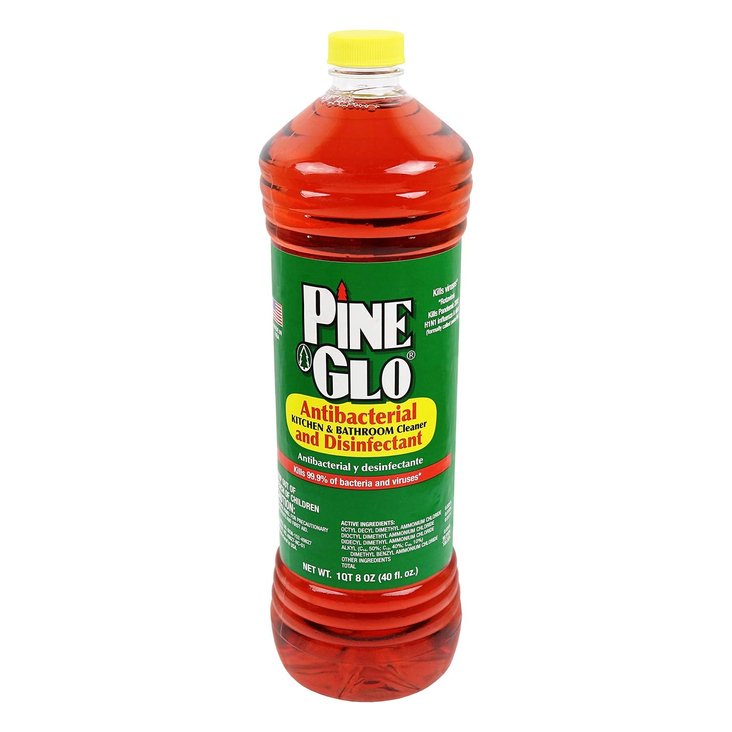 Pine Glo Antibacterial and Disinfectant Cleaner, Hospital Grade and EPA Registered. Pine Scent 40 Fl oz Bottle