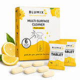 Blumix Multi-Surface Cleaner Refill Tablets - 6 Count | Fresh Lemon Scent | Eco-Friendly, Biodegradable, Plastic-Free Cleaning Refills for Spray
