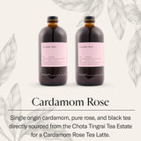 Dona Cardamom Rose Tea Concentrate, Small-Batch, Single-Origin Spices, Hot or Iced Chai, 16 Fl Ounce Bottles (Pack of 2) (Standard, 32, Fl Oz)