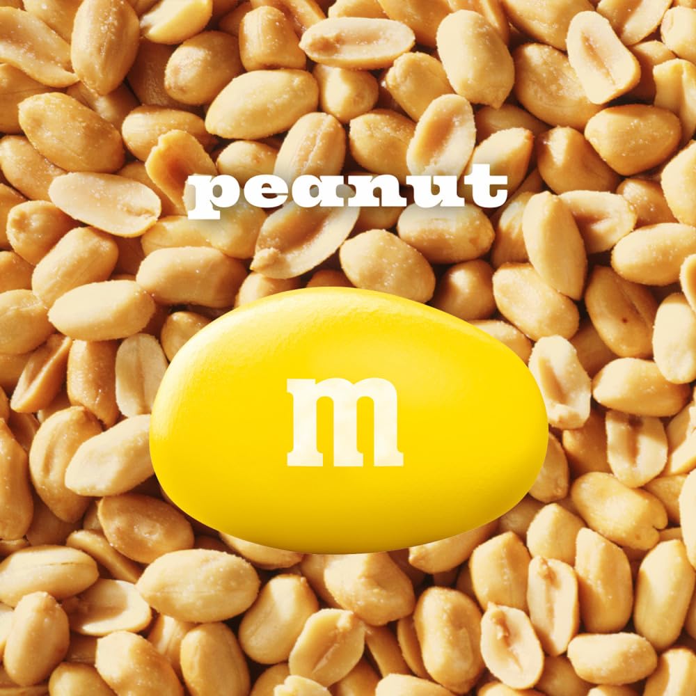 M&M'S Peanut Milk Chocolate Candy Resealable Bulk Pack, Party Size, 38 oz Bag, For Sharing, Baking and Snacking