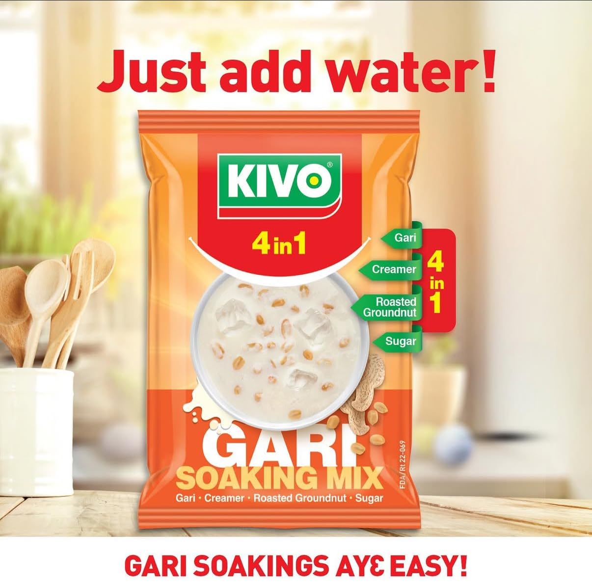 KIVO 4 in 1 Gari Soaking Mix 125g Pack of 10