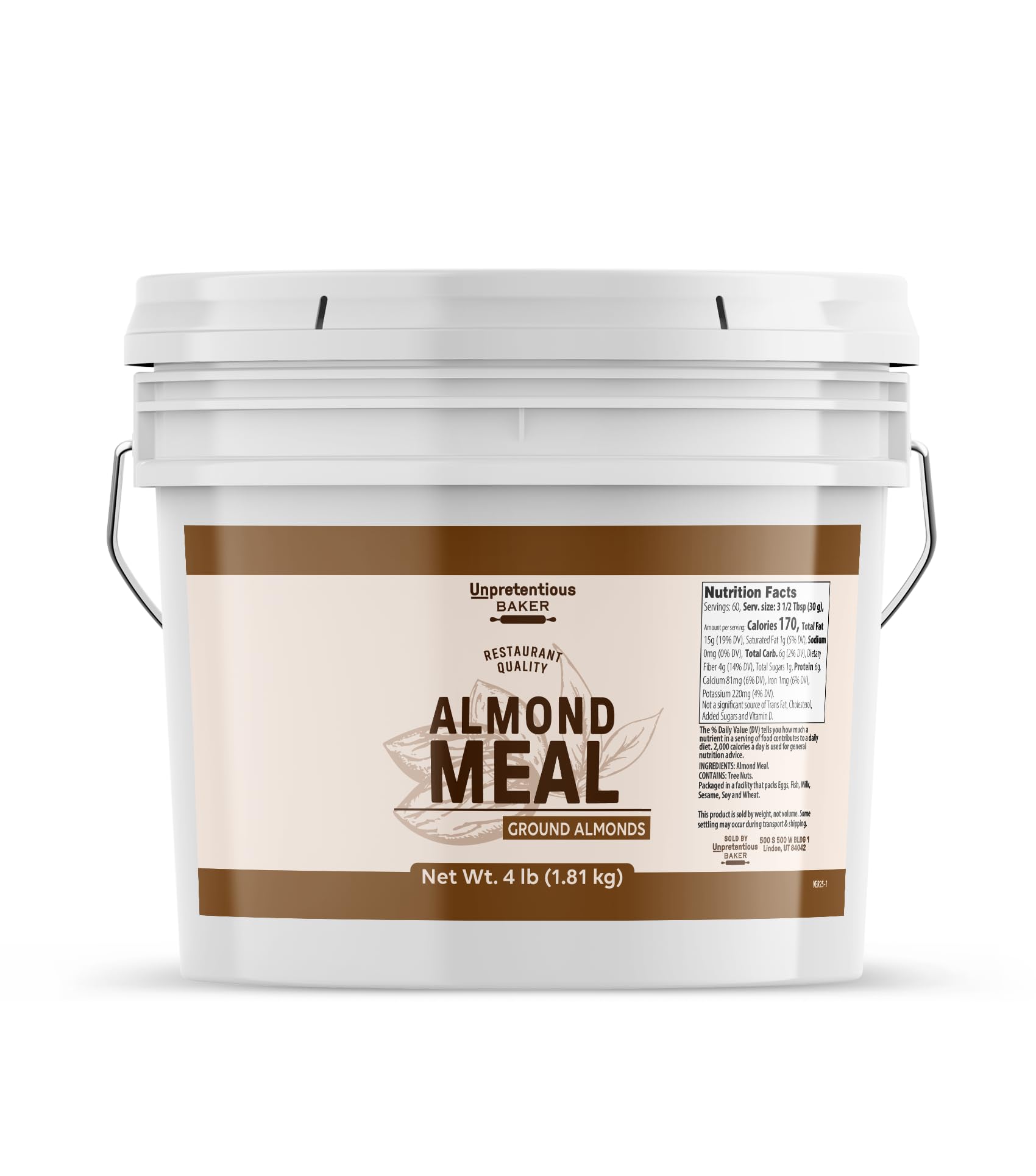 Unpretentious Almond Meal, 1 Gallon, Breading Replacement, Great for Rubs, Breads & Baked Goods