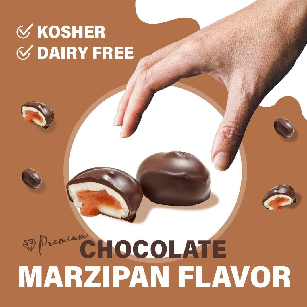 Marzipan Chocolate Candy Dairy Free - Belgian Dark Chocolate Marzipan Dessert. One Pound