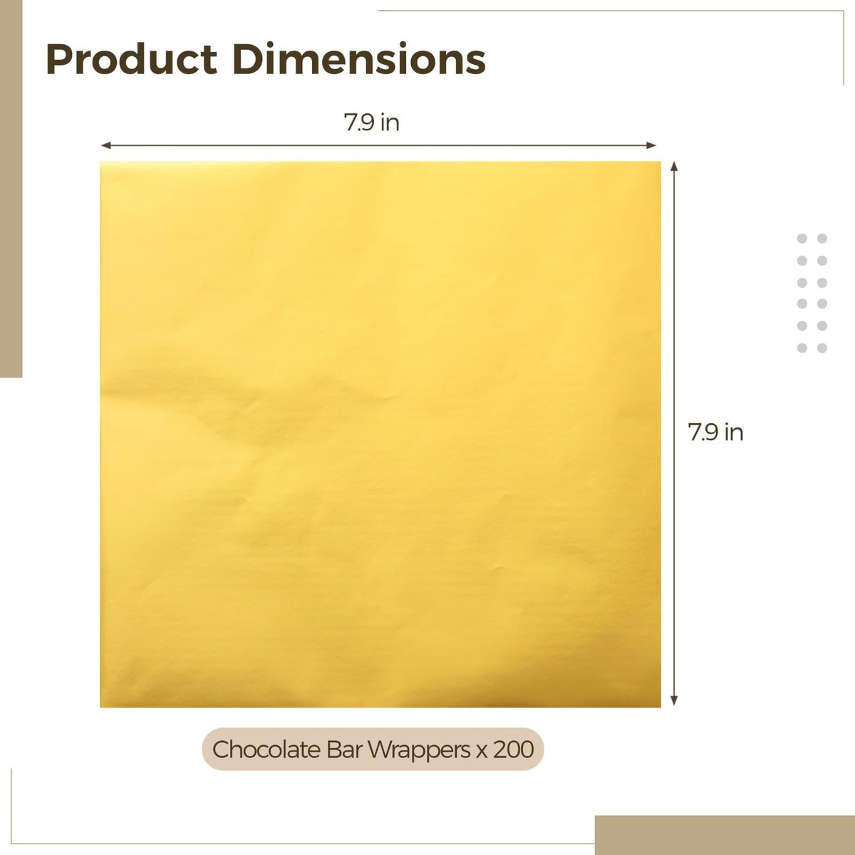 200 Gold Foil Wrappers For Chocolates, Shiny Sheets For Elegant Packaging, Ideal For Gifts And Events