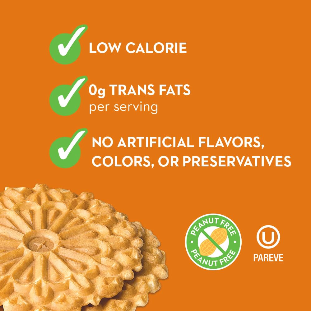 Reko Pizzelle Authentic Italian Style Waffle Cookie, Dulce de Leche, 7 Ounce (Pack of 12)