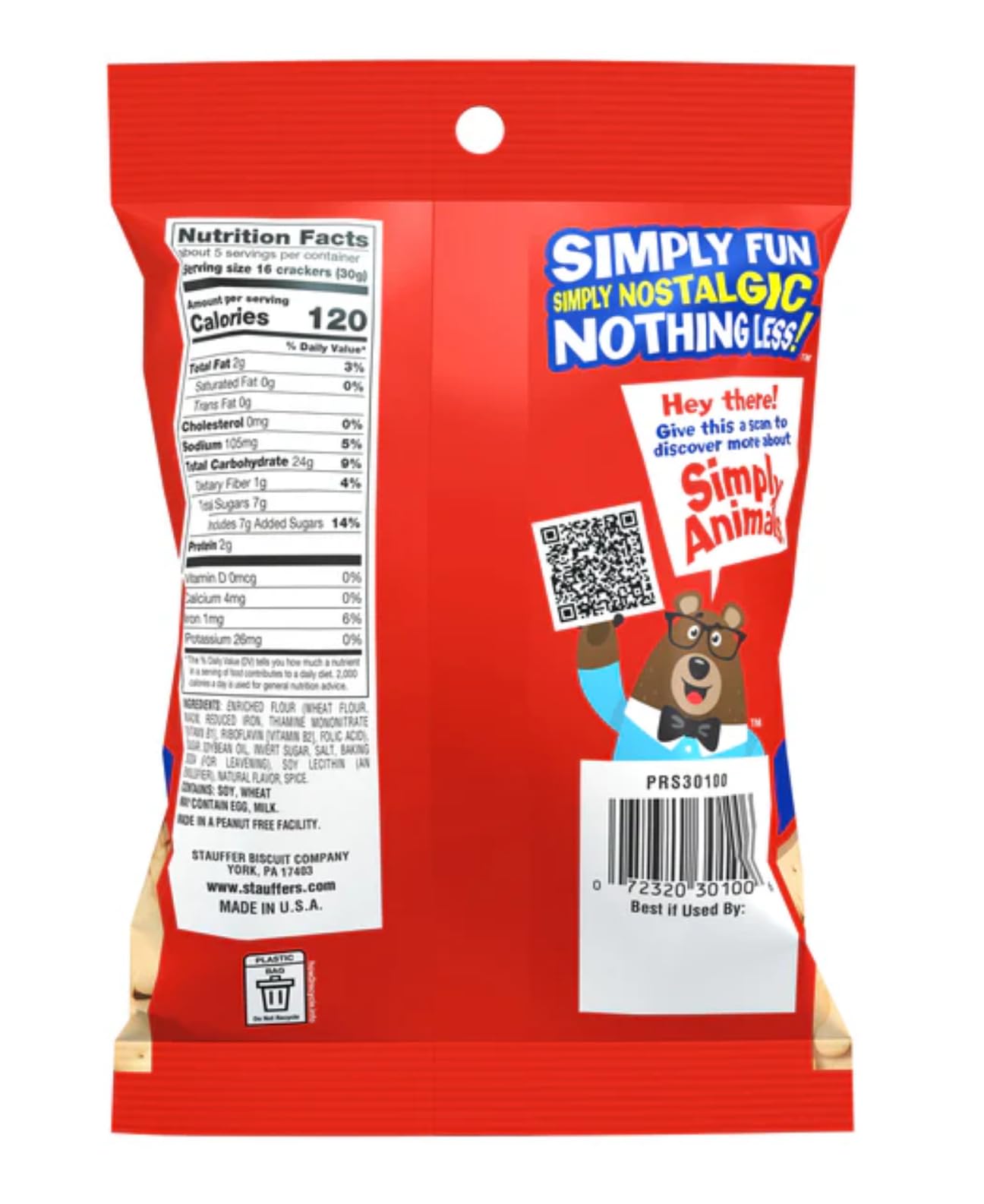 Stauffer's Simply Animals Original - Pack of 3 - Delicious and Fun for the Whole Family - 13 Fun Animal Shapes - Simply Fun and Nostalgic