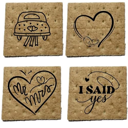 Graham Crackers | Individually Wrapped | 24 x 2 sets = 48 units | Printed designs | Ready for S'mores or Snacks (WEDDING)