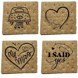 Graham Crackers | Individually Wrapped | 24 x 2 sets = 48 units | Printed designs | Ready for S'mores or Snacks (WEDDING)