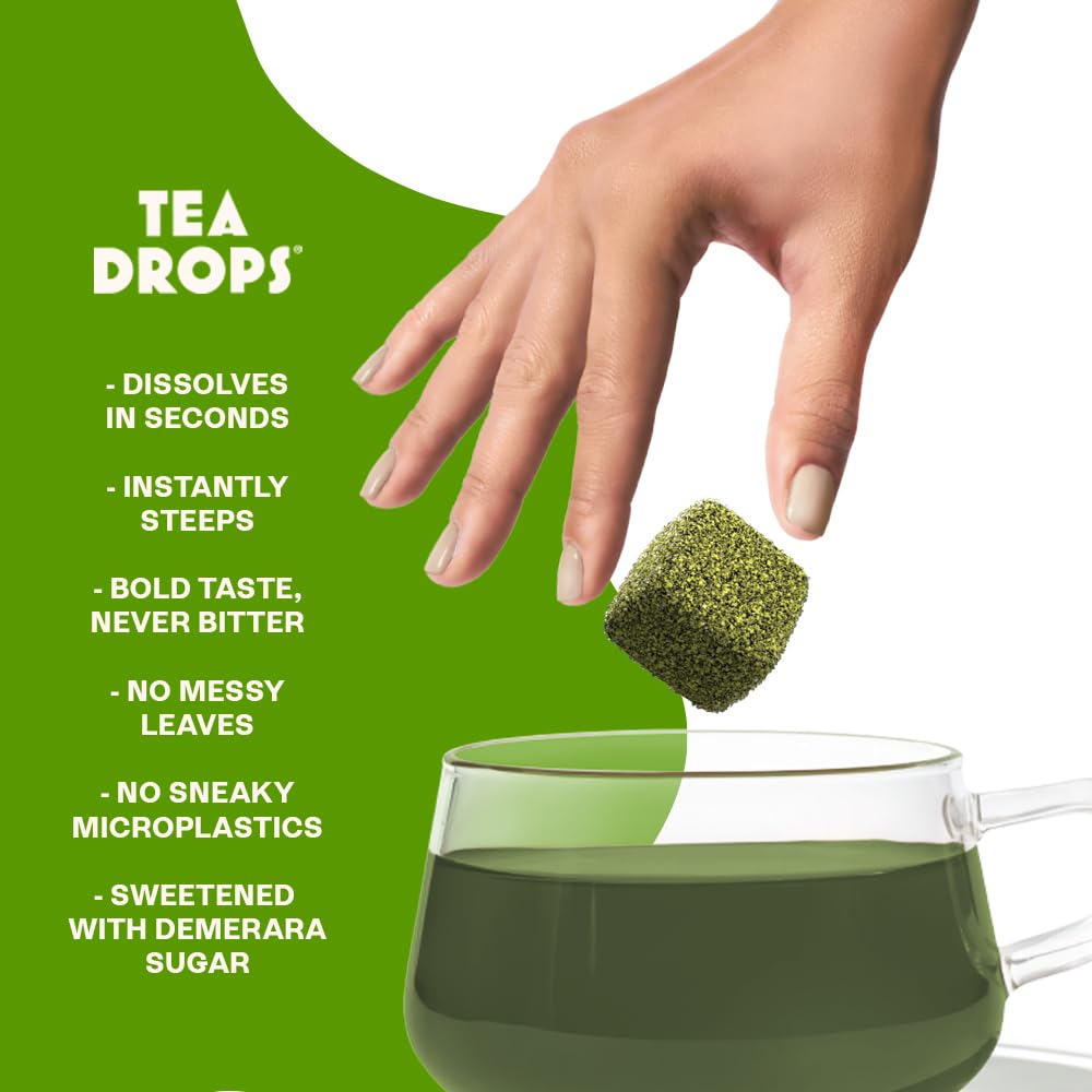 Tea Drops, Tea Matcha Green Organic 10 Count, 2.5 Ounce