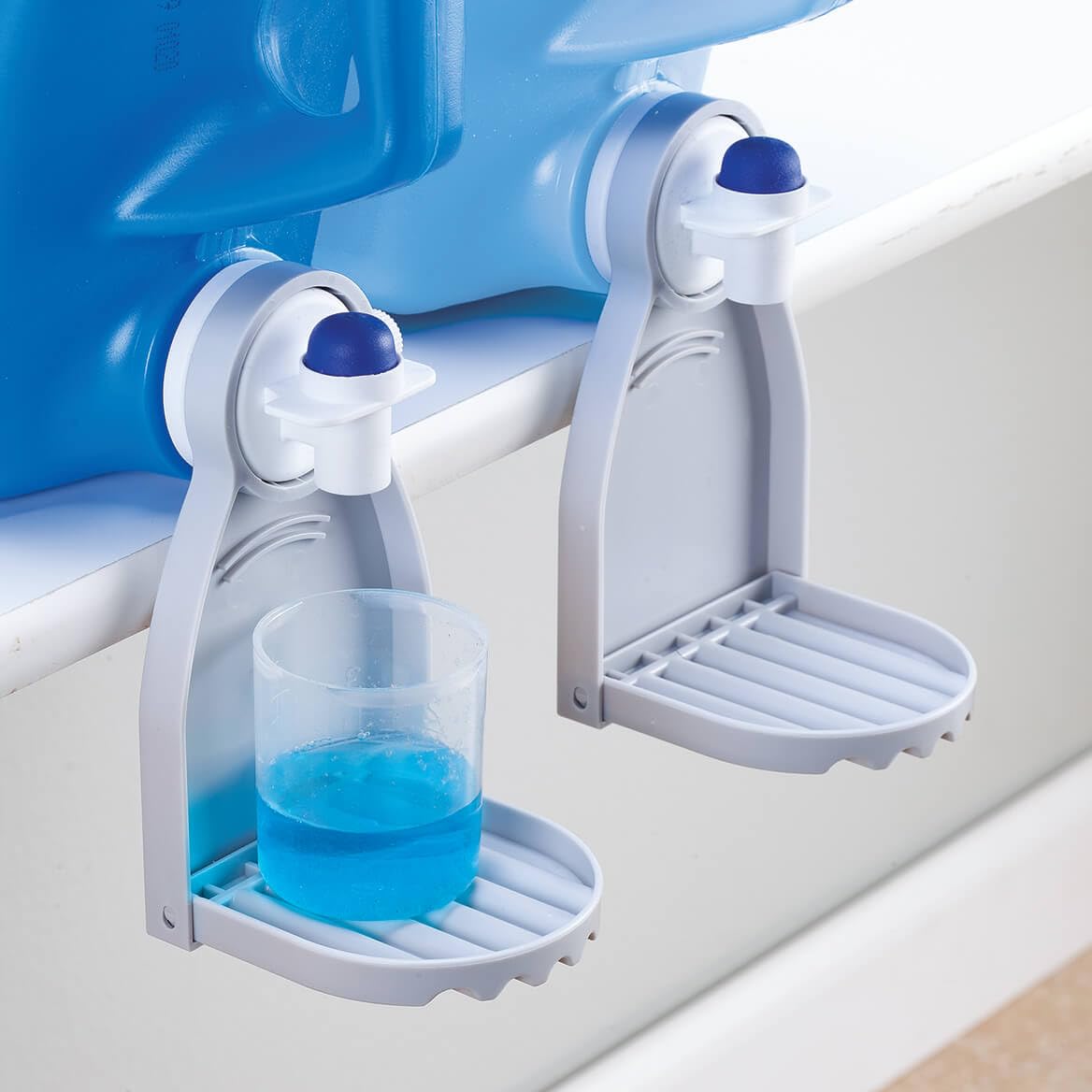 Adjustable Laundry Detergent Drip Catchers, Made of Durable Plastic, Easy Turn Knob - Set of 2, Each Measures 3 1/2" Long x 3 1/4" Wide x 5 3/4" High