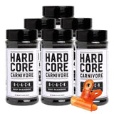 Hardcore Carnivore Black Bar-B-Q Rub Seasoning - 13 oz Bottles (Pack of 6) - For Burger and Steak - Bbq Rub Seasoning with Bag Clip