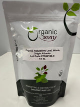 Organic Way Premium Dried Raspberry Leaf Whole (Rubus idaeus) - European Wild-Harvest | Organic & Kosher Certified | Raw, Vegan, Non GMO & Gluten Free