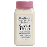 Roses Natural Clean Linen Carpet Deodorizer Powder - Pet Odor Eliminator & Carpet Freshener, Rugs & Upholstery, Natural Baking Soda Formula, Kid & Pet